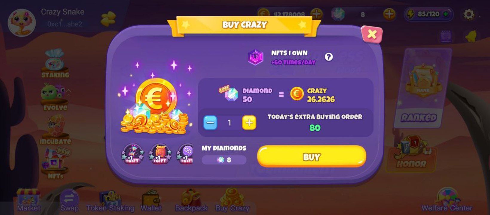 Crazy Snake NFT Game Stats - ChainPlay.gg