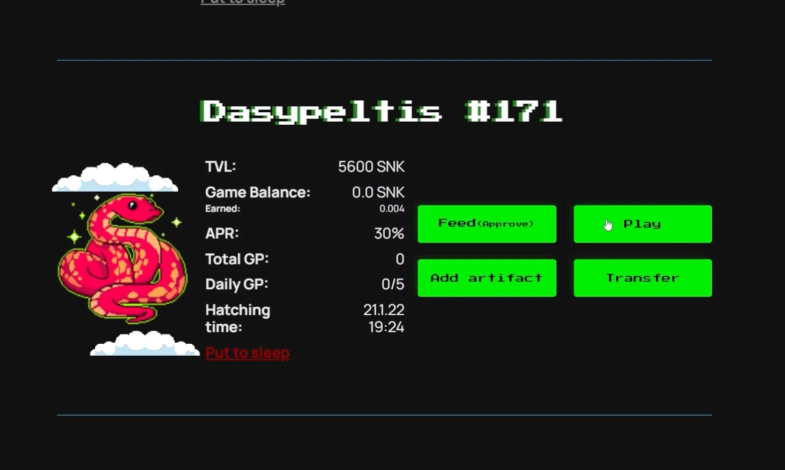 CryptoSnake NFT Game Stats - ChainPlay.gg