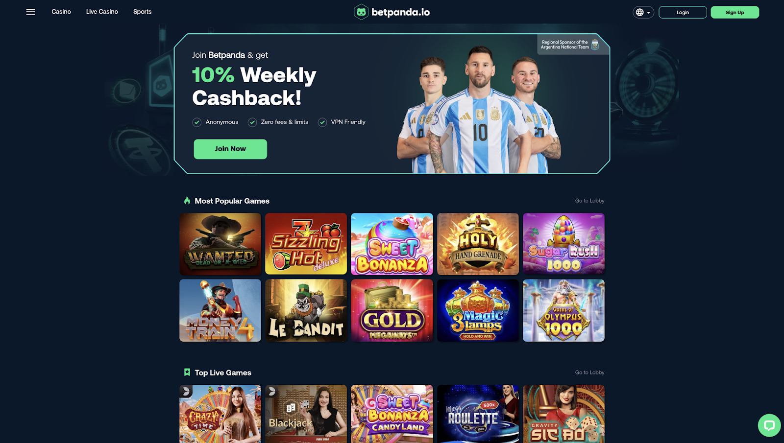 8. BetPanda: 50 Free Spins as a Crypto Casino No Deposit Bonus