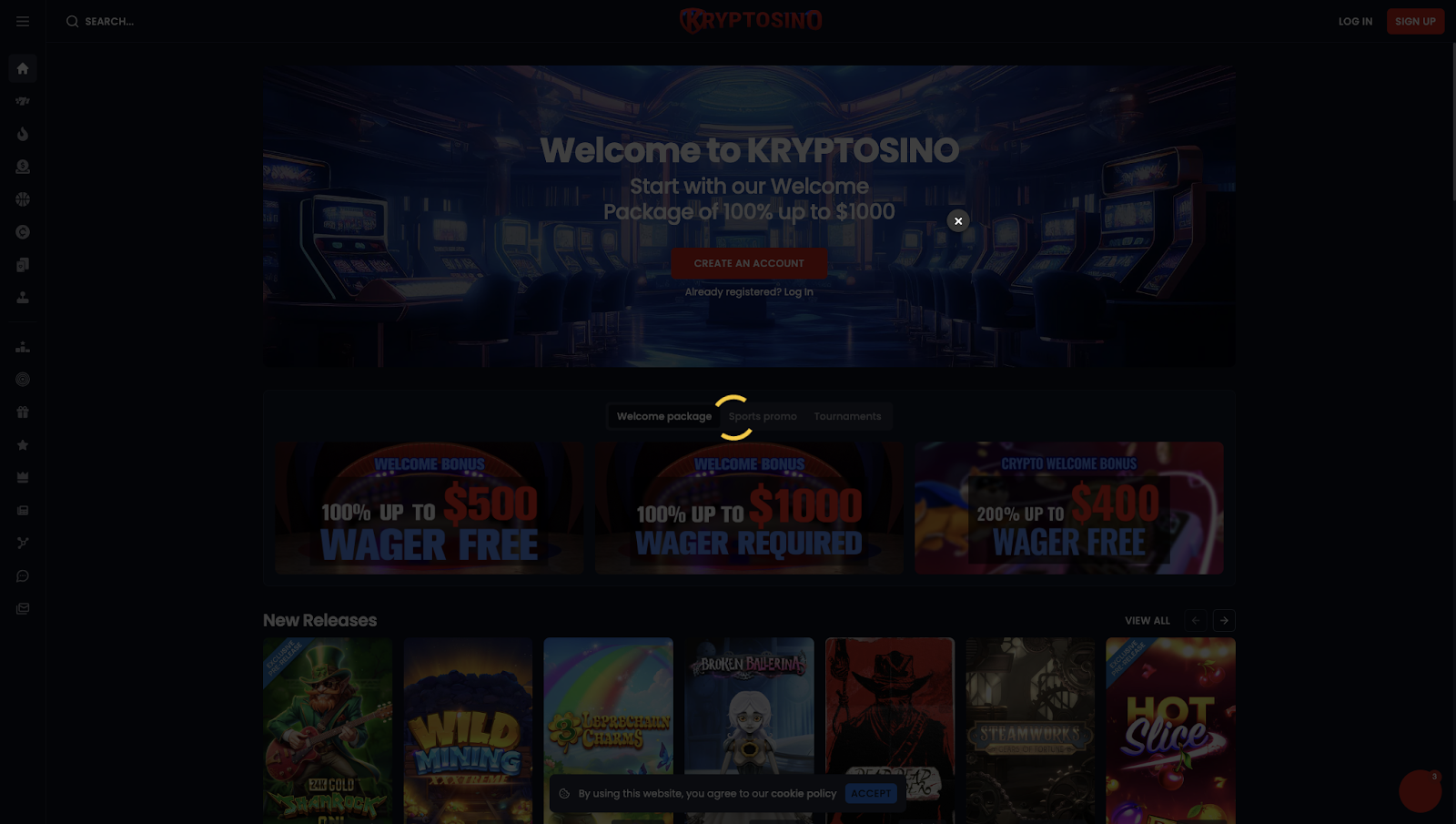 19. Kryptosino: Wager-Free $10 Crypto Casino No Deposit Bonus