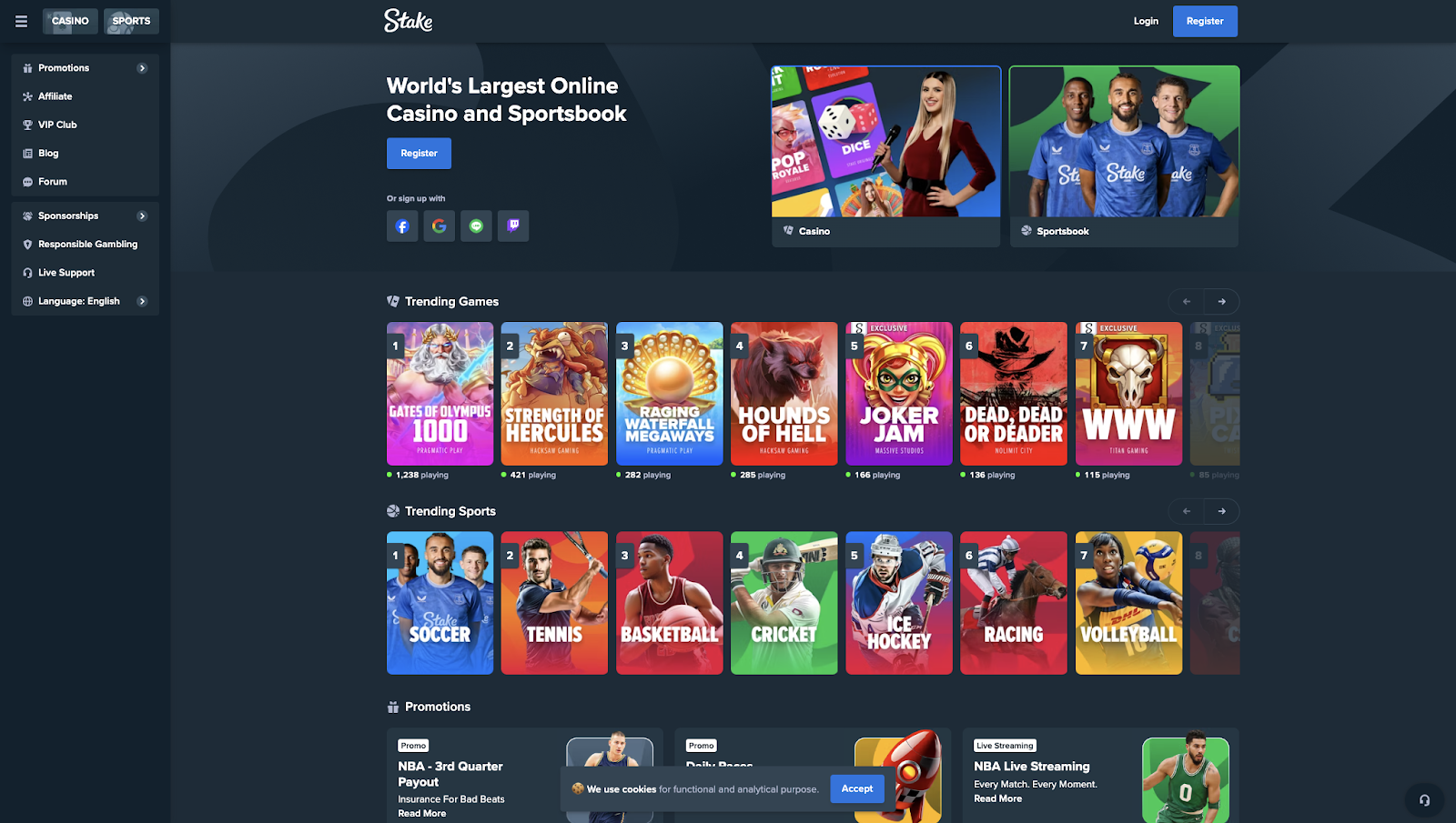 24. Stake Casino: Rakeback & Crypto Casino No Deposit Offers