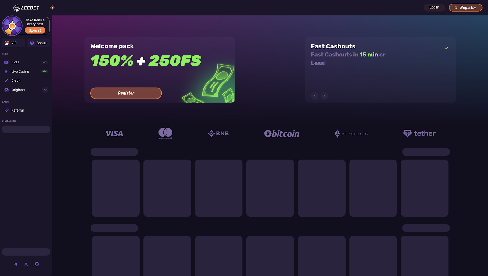 Screenshot der Instant Casino App Oberfläche mit Spielauswahl und Bonusangeboten auf einem Smartphone