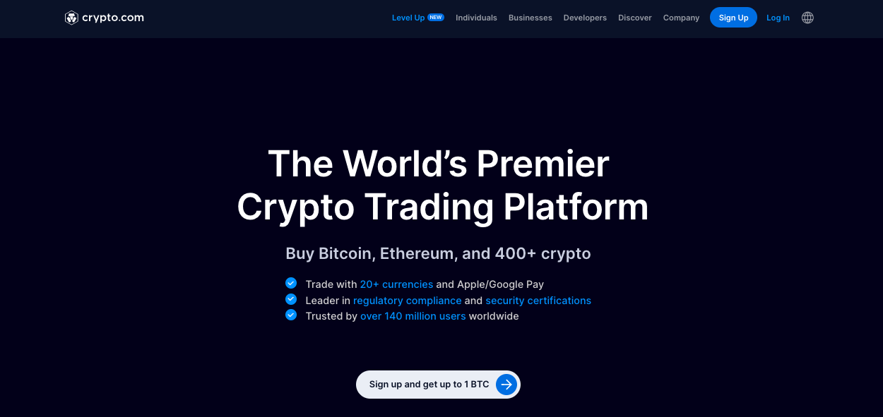 Crypto.com: Earn a $10–$25 Crypto Sign Up  in CRO