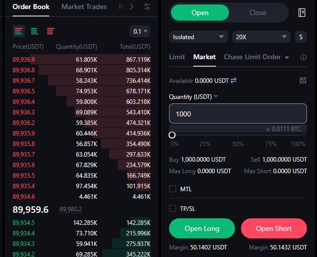 Step 5: Place your long/short trade