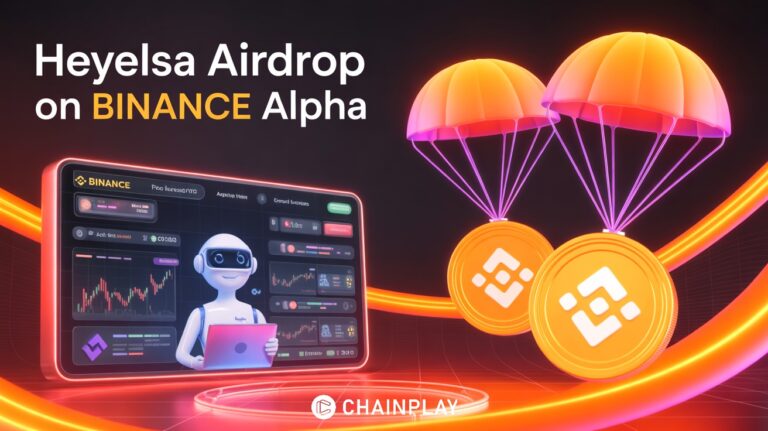 Hey Elsa AI crypto assistant dashboard showing HeyElsa managing wallets and Binance Alpha airdrop rewards