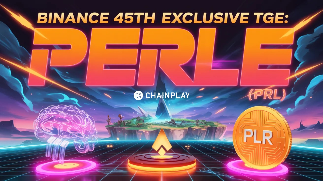 Perle PLR Binance Exclusive TGE with AI network and futuristic token launch visuals
