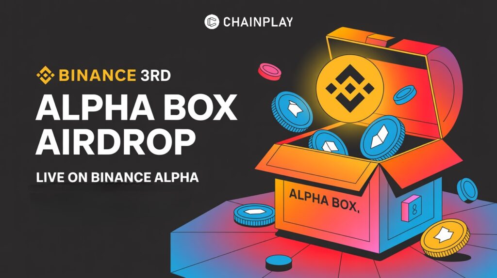 Chainplay.gg banner showing 3rd Binance Alpha Box Airdrop announcement banner showing March 19 launch date