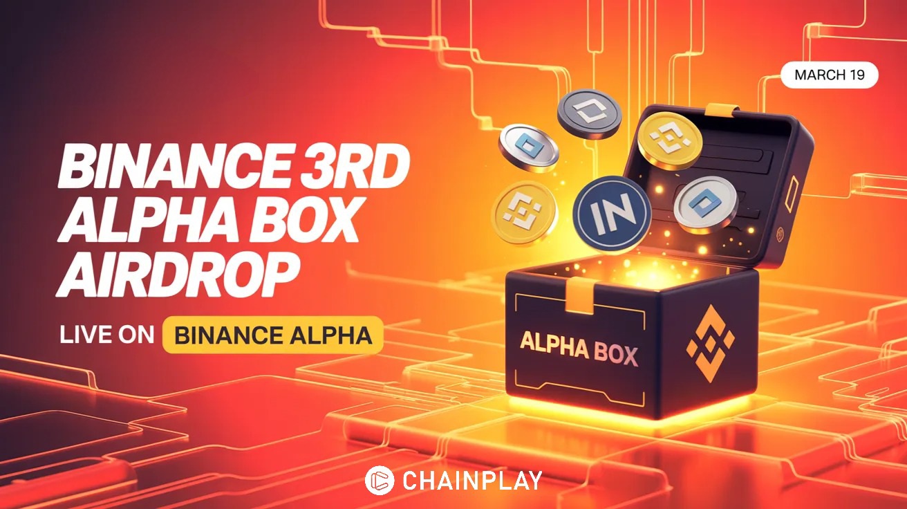 Binance 3rd Alpha Box Airdrop announcement banner showing March 19 launch date