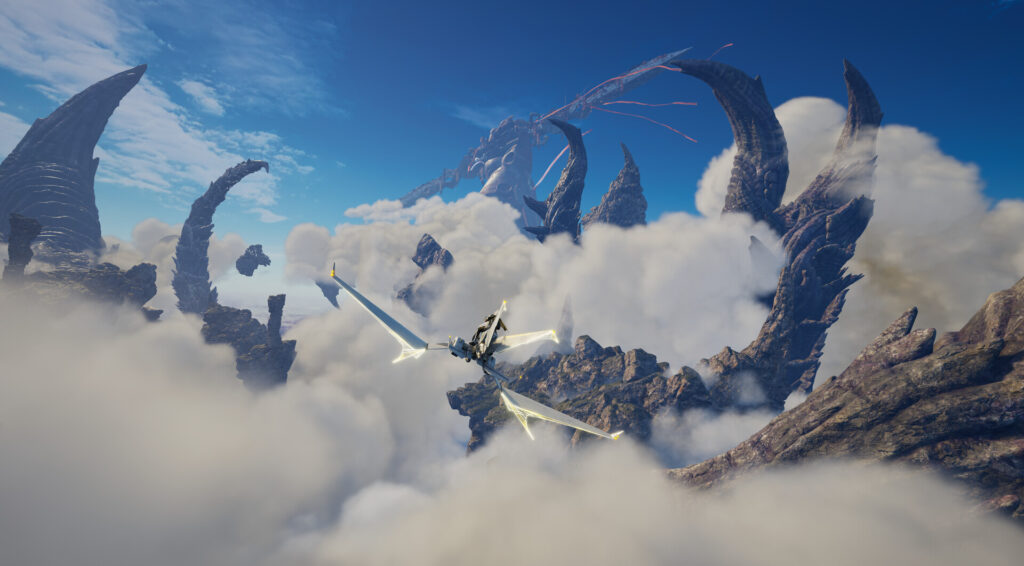 Players can traverse the majestic islands situational on the backs of ancient Kun using personal flight vessels.