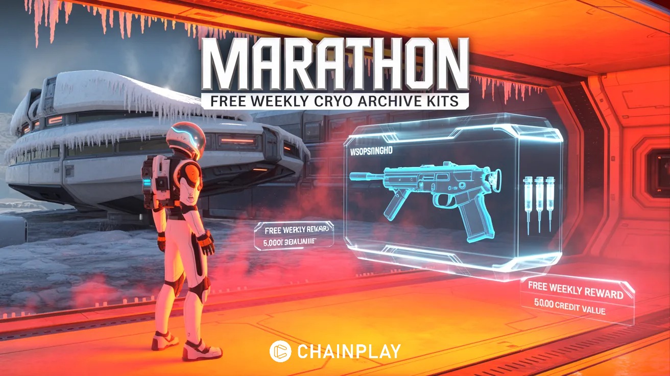 High-tech blue-tier gear kit for the Cryo Archive map in Bungie's Marathon.