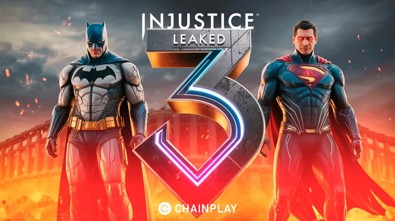 Injustice 3 concept art featuring Batman and Superman in a ruined city.