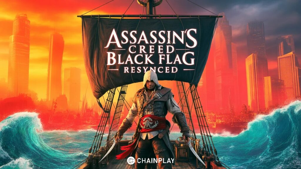 Edward Kenway on the deck of the Jackdaw in Assassin's Creed Black Flag Resynced.