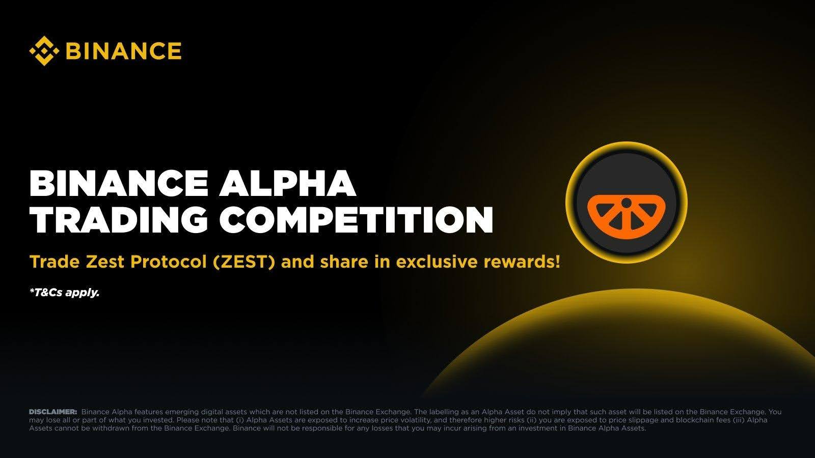 Details of the Binance ZEST Trading Competition