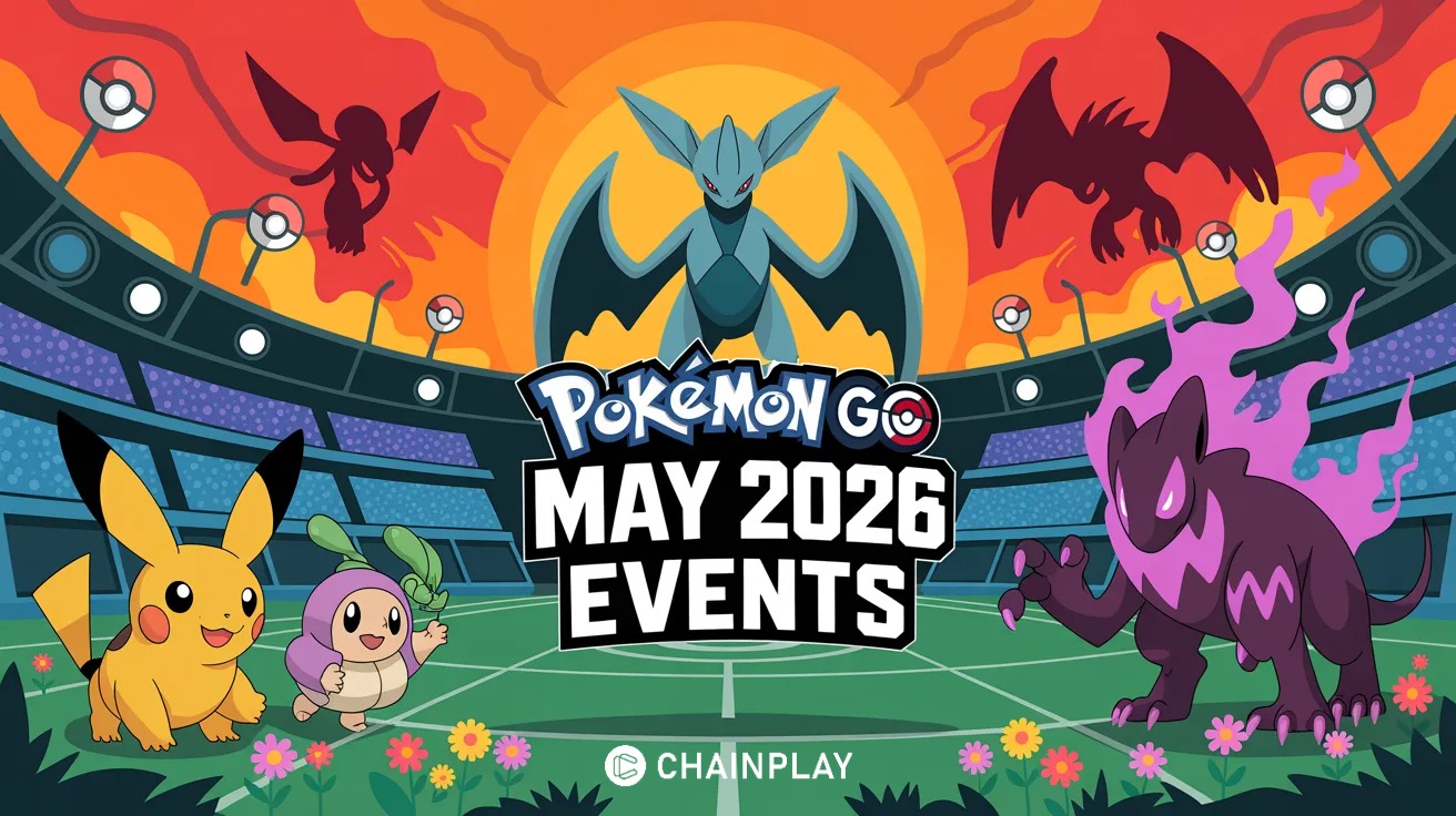 Pokémon GO May 2026 events featuring Mega Falinks and Flittle.