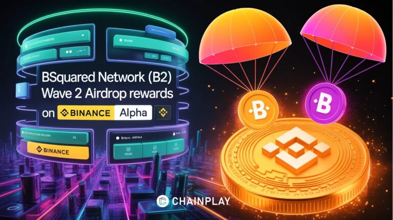 Binance Wallet Bsquared Network B2 campaign artwork with futuristic Bitcoin Layer-2 visuals