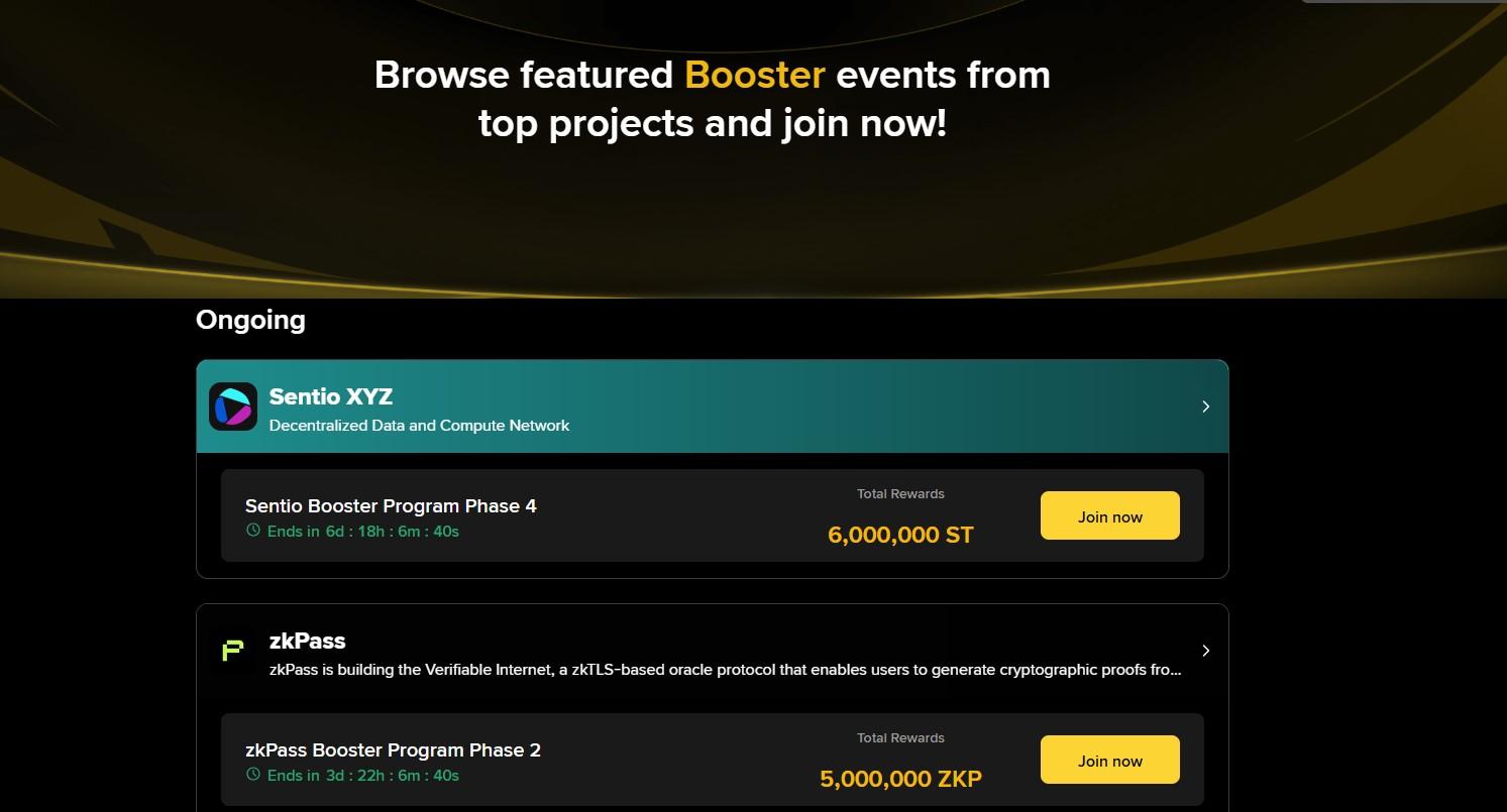 Navigate to the Booster Section