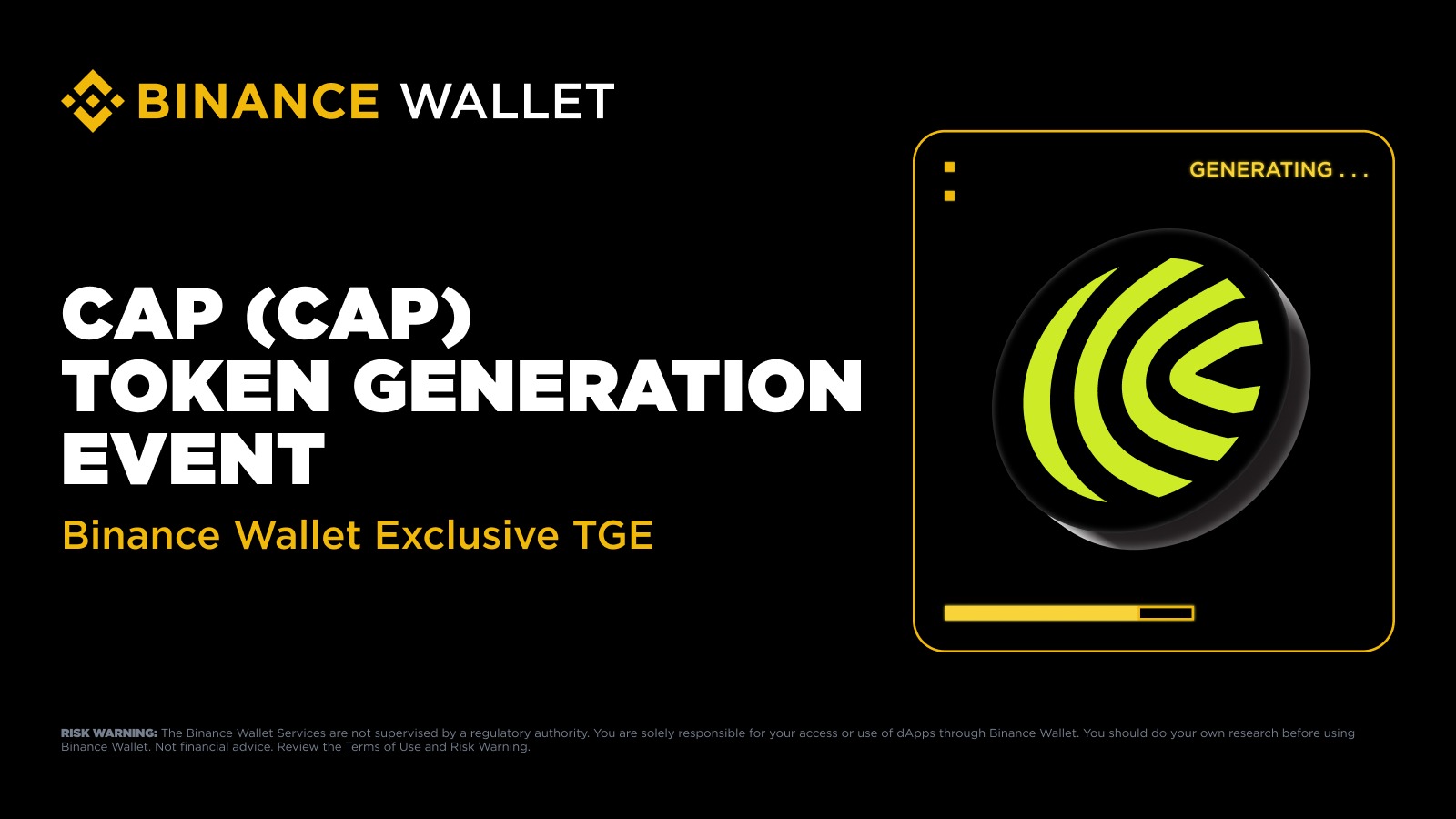Cap (CAP) TGE Live on Binance Wallet and PancakeSwap