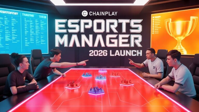 An esports team manager and players analyzing a glowing tactical hologram in a modern gaming facility.