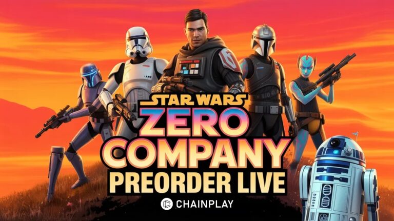 Star Wars Zero Company squad standing together on a smoky battlefield with a crystalline astromech droid.