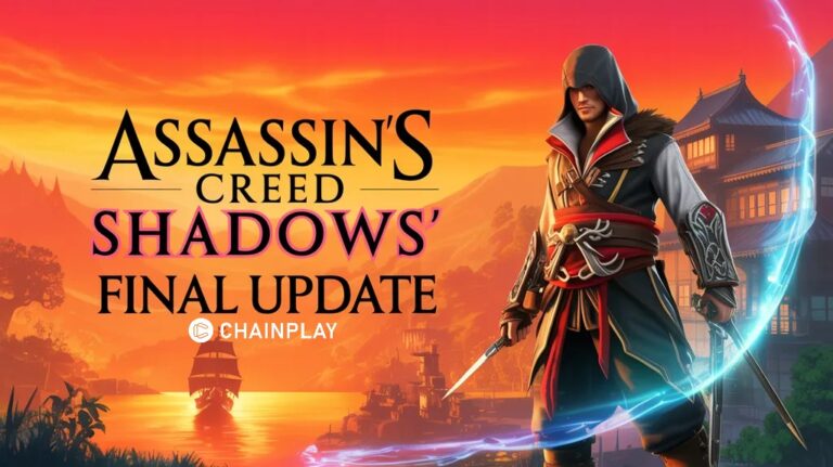 Assassin's Creed Shadows final update artwork featuring Japanese landscapes and Black Flag-inspired pirate hints.
