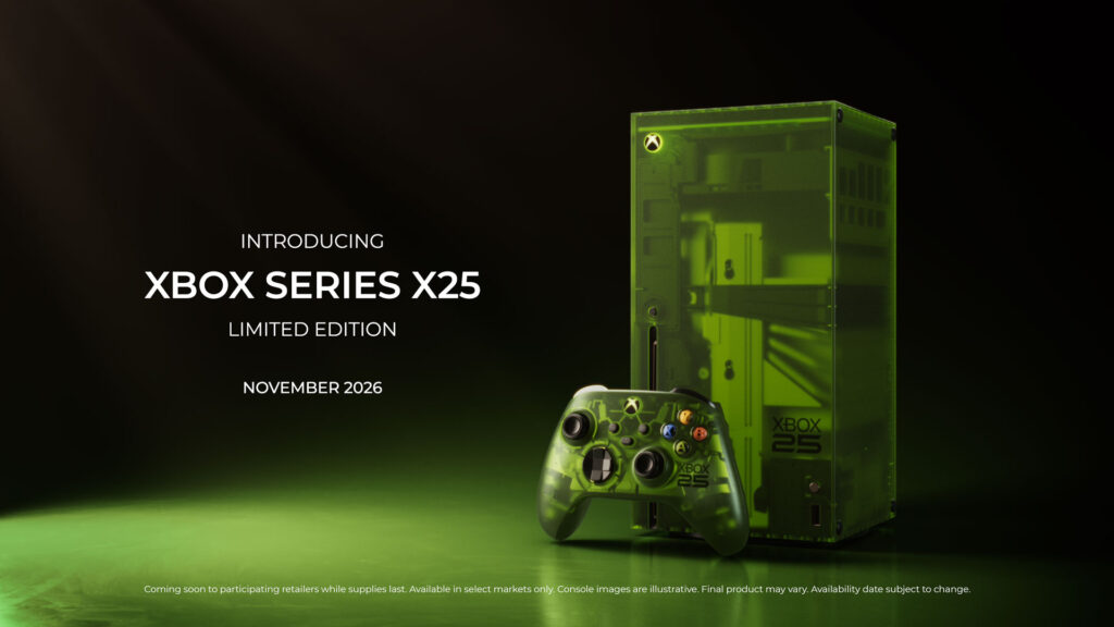 A blast from the past: Xbox celebrates its 25th anniversary with the translucent OG Green Xbox Series X25 console and controller, launching in November 2026.